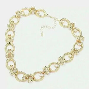Pearl Textured Gold Chunky Necklace